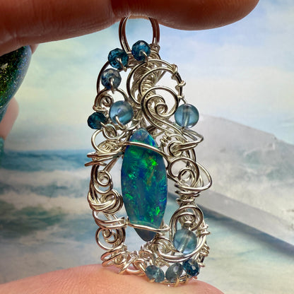 on the turning tide - opal pendant