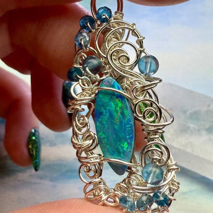 on the turning tide - opal pendant