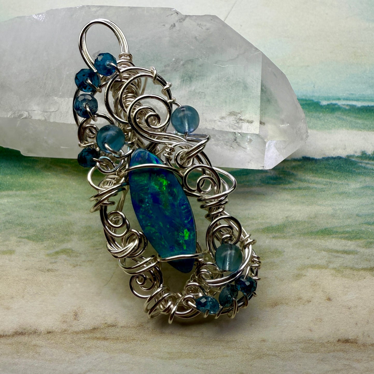 on the turning tide - opal pendant