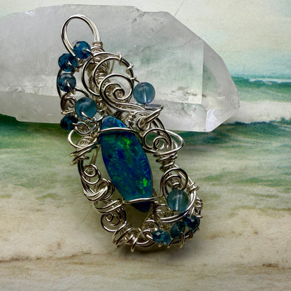 on the turning tide - opal pendant