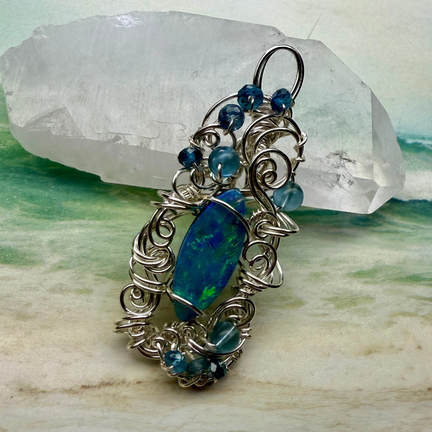 on the turning tide - opal pendant