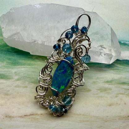 on the turning tide - opal pendant
