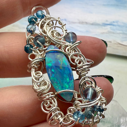 on the turning tide - opal pendant