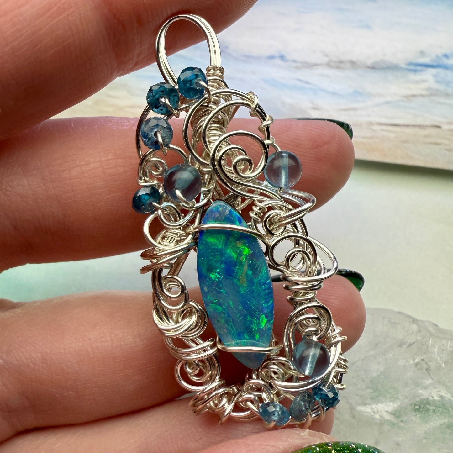 on the turning tide - opal pendant