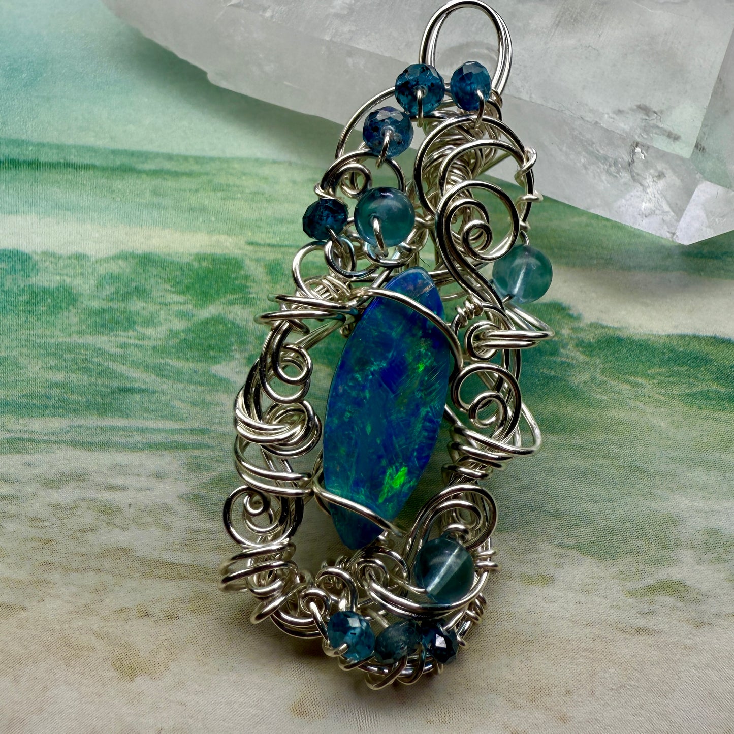 on the turning tide - opal pendant