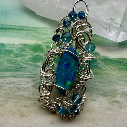 on the turning tide - opal pendant