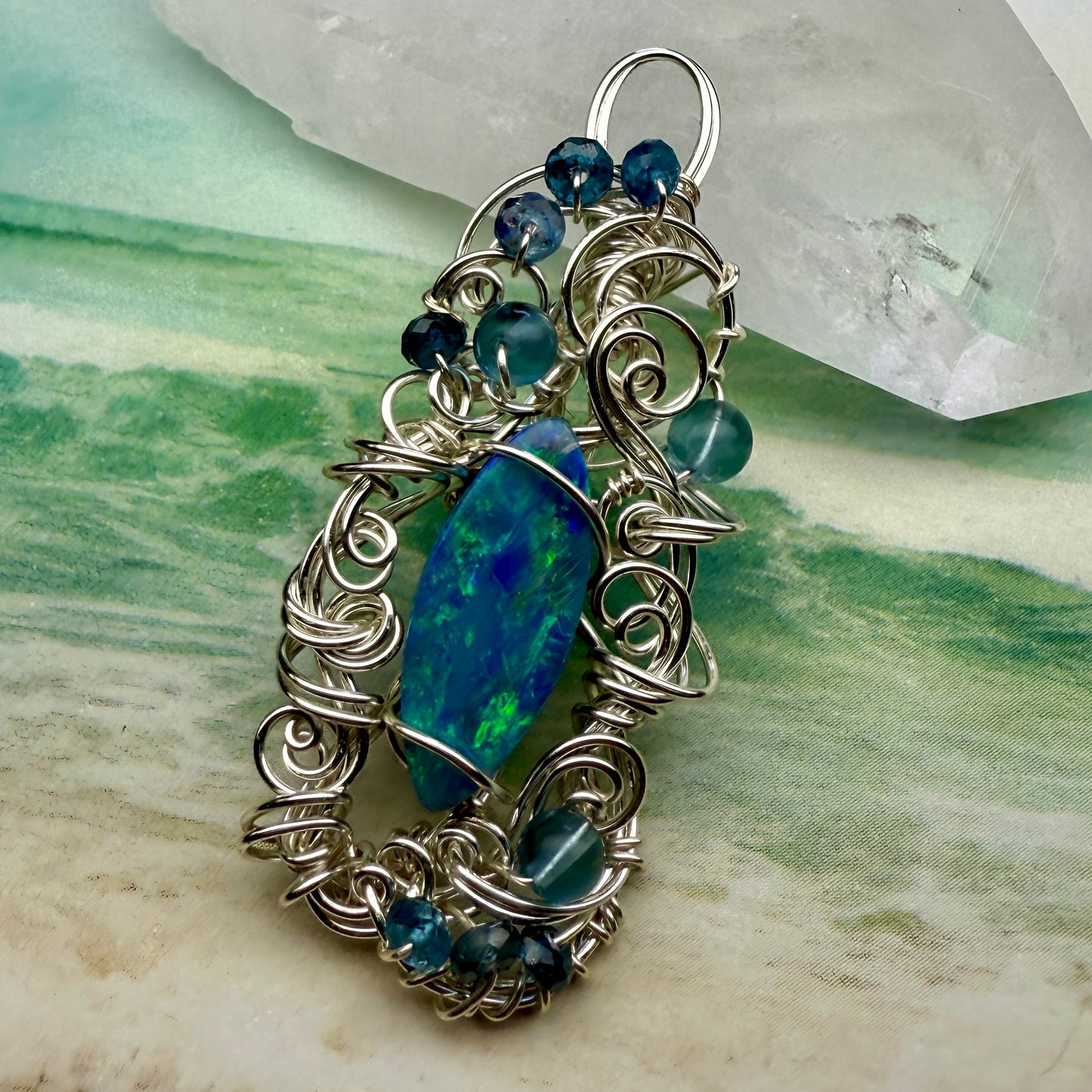 on the turning tide - opal pendant
