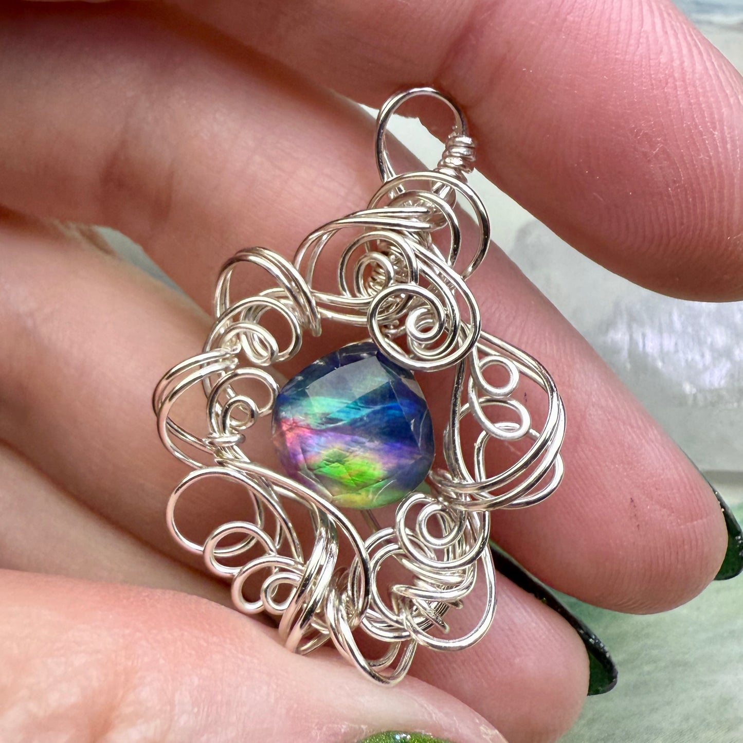 on the turning tide - brighter aurora pendant