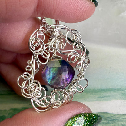 on the turning tide - lighter rainbow aurora pendant