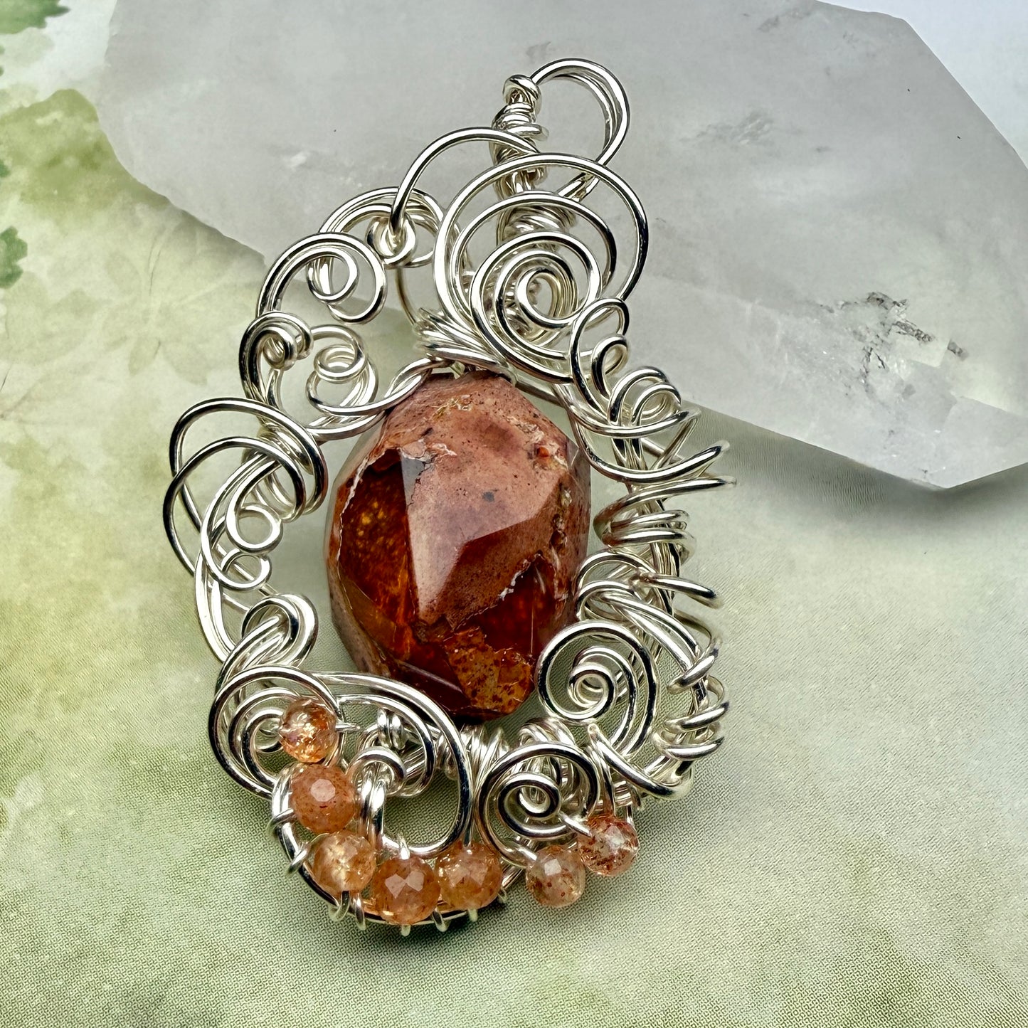 in the waiting woods - fire opal pendant