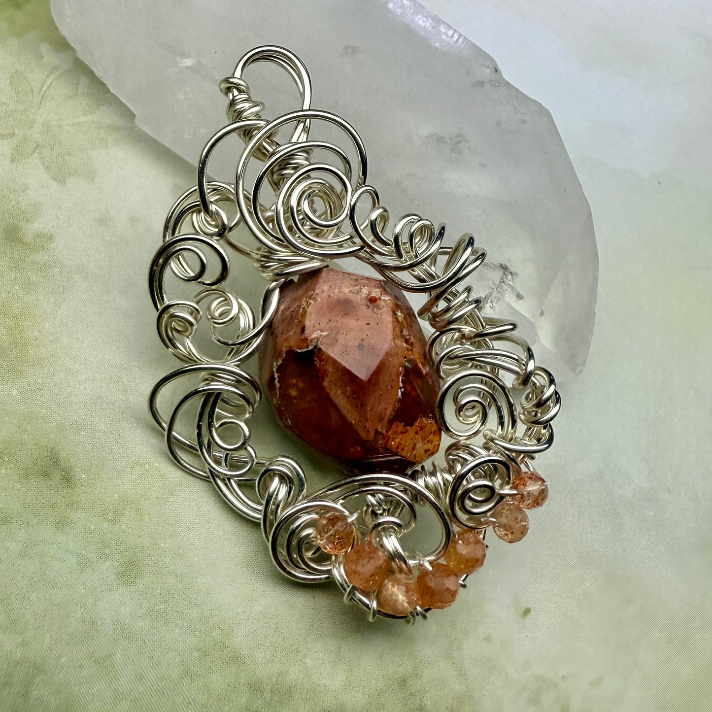 in the waiting woods - fire opal pendant