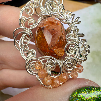 in the waiting woods - fire opal pendant