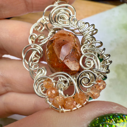 in the waiting woods - fire opal pendant