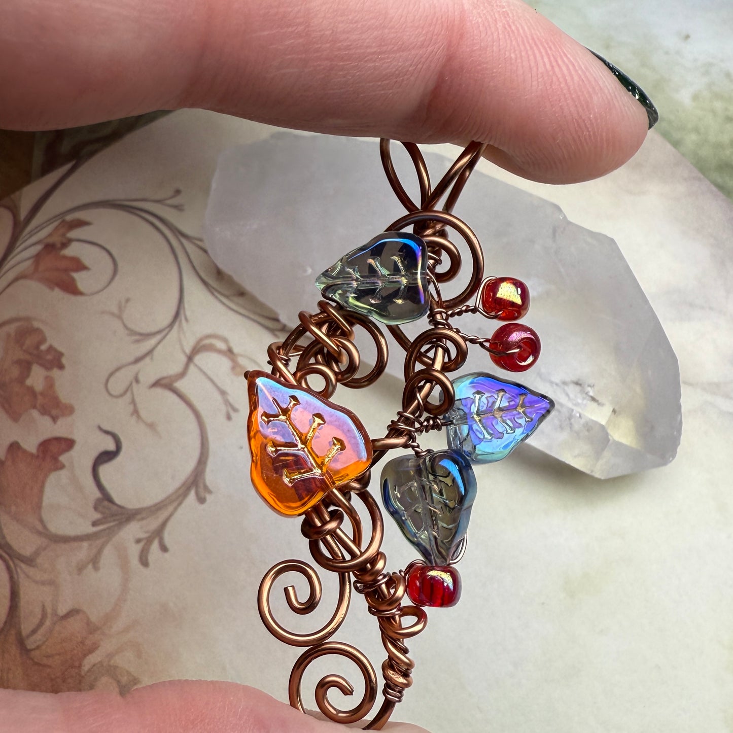 in the waiting woods - leaf & vine pendant