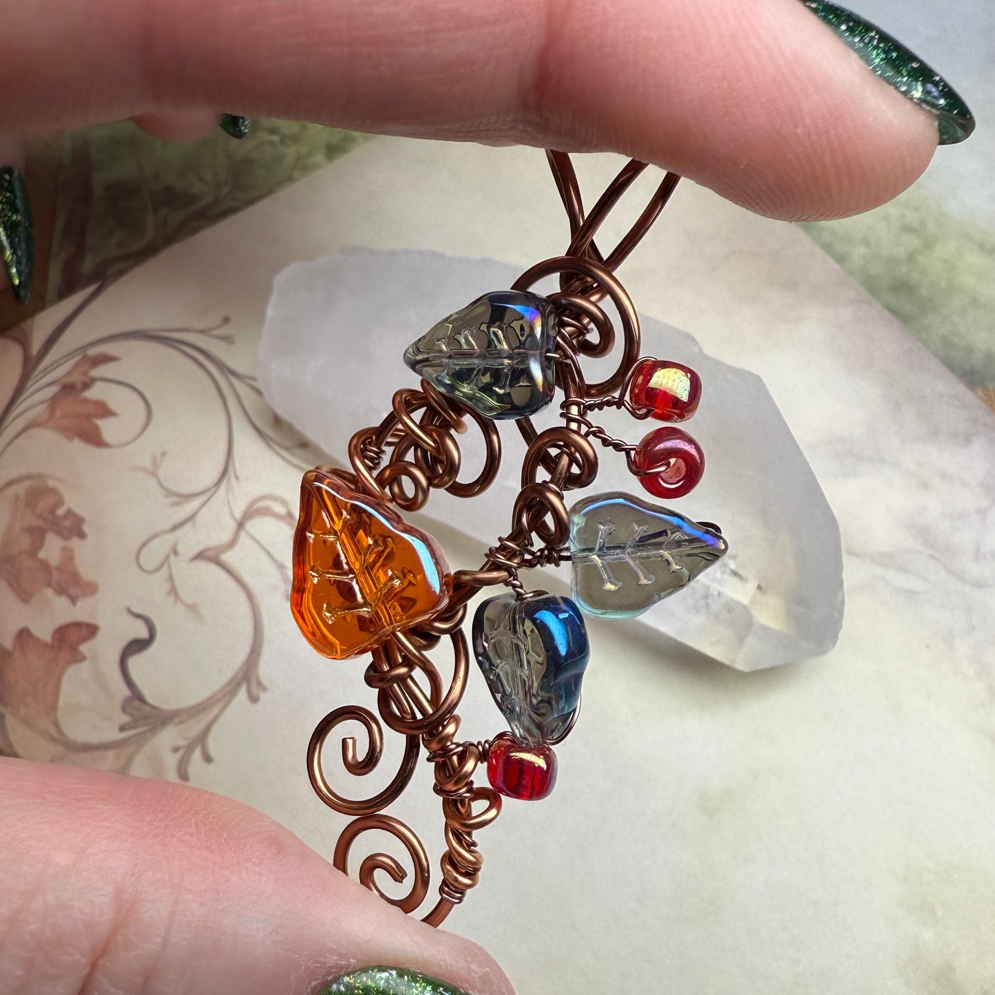 in the waiting woods - leaf & vine pendant