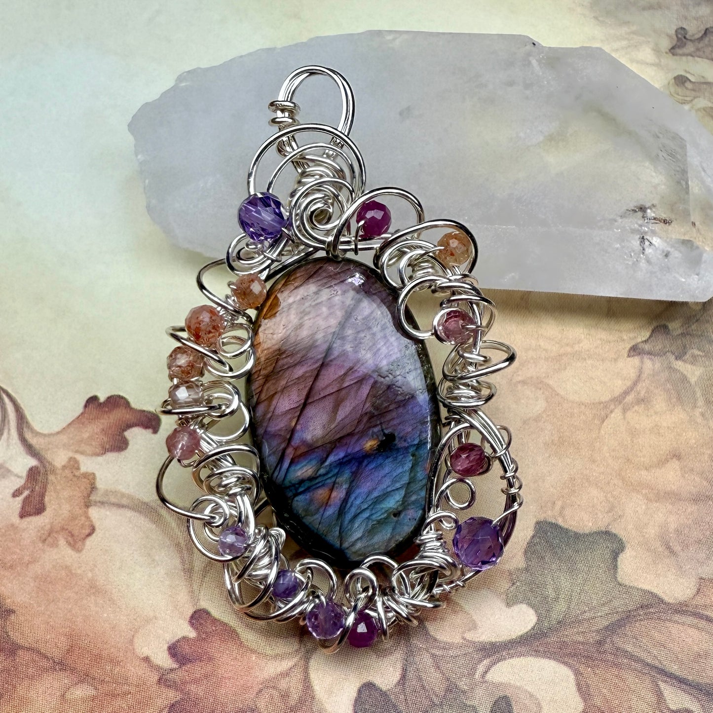 in the waiting woods - purple labradorite pendant