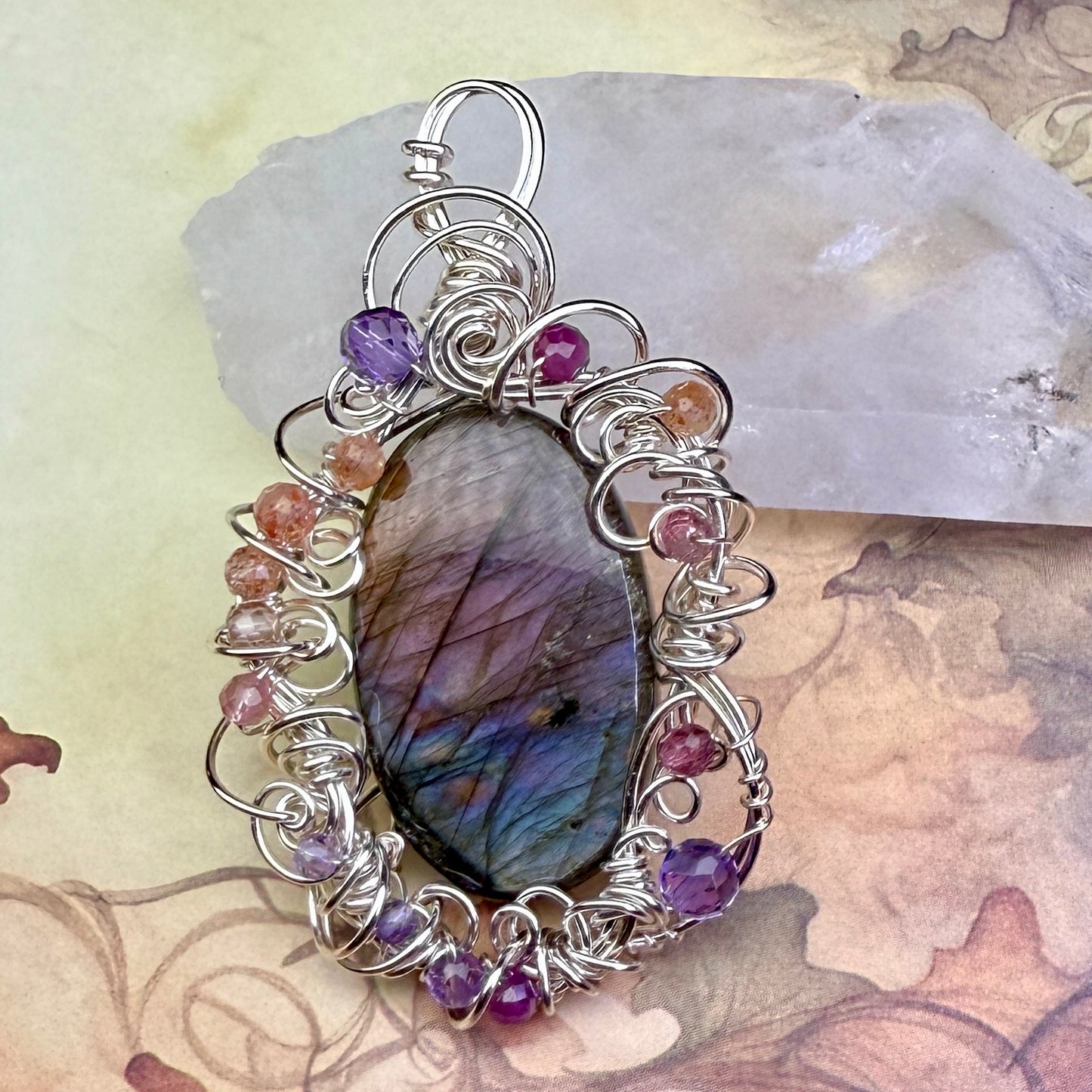in the waiting woods - purple labradorite pendant