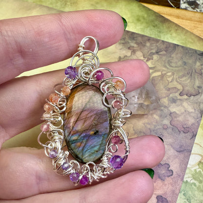 in the waiting woods - purple labradorite pendant
