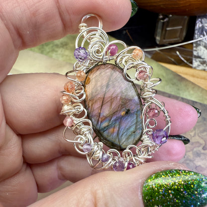 in the waiting woods - purple labradorite pendant