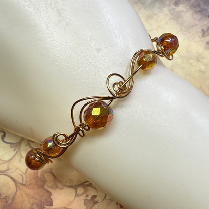 in the waiting woods - vintage orange glass bracelets