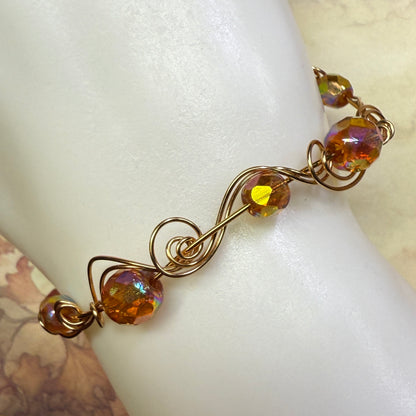in the waiting woods - vintage orange glass bracelets