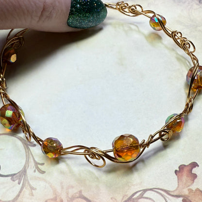 in the waiting woods - vintage orange glass bracelets