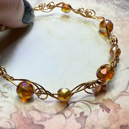 in the waiting woods - vintage orange glass bracelets