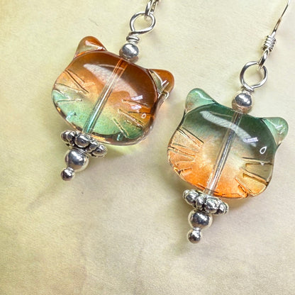 in the waiting woods - autumn kitty earrings