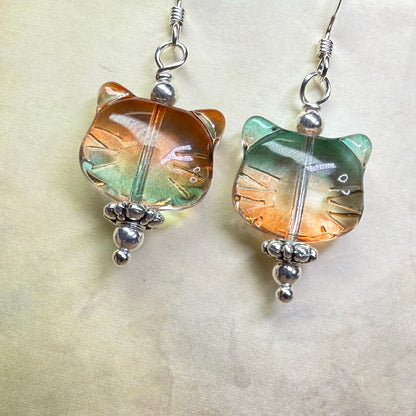 in the waiting woods - autumn kitty earrings
