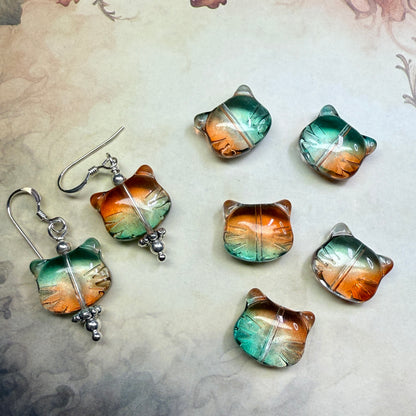 in the waiting woods - autumn kitty earrings