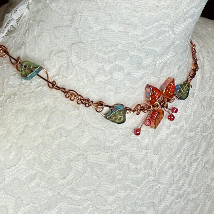 in the waiting woods - leaf & vine necklace (dainty)