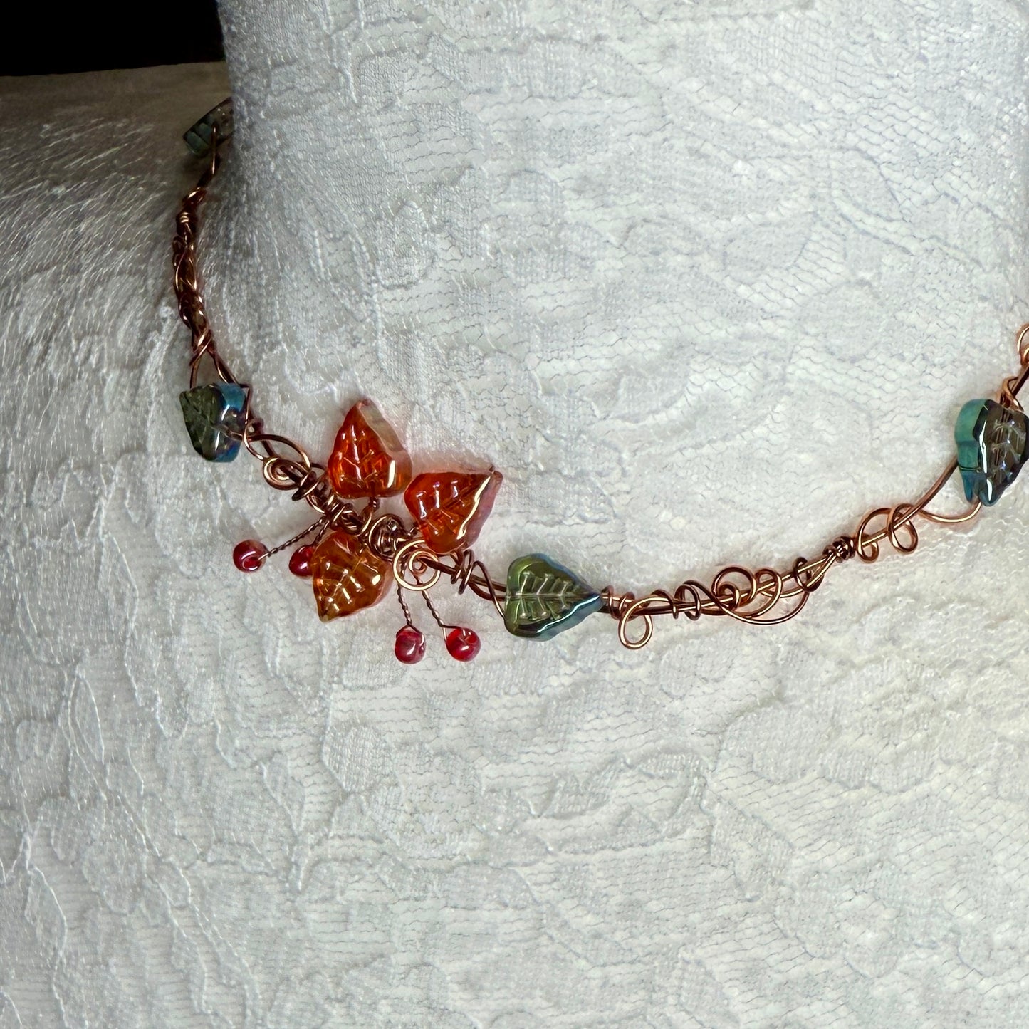 in the waiting woods - leaf & vine necklace (dainty)