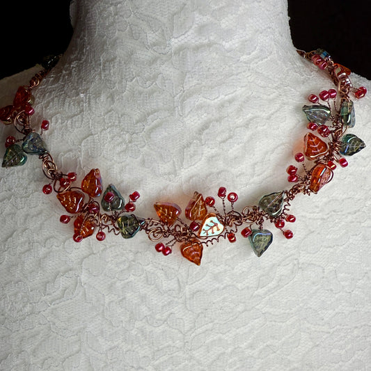 in the waiting woods - leaf & vine necklace