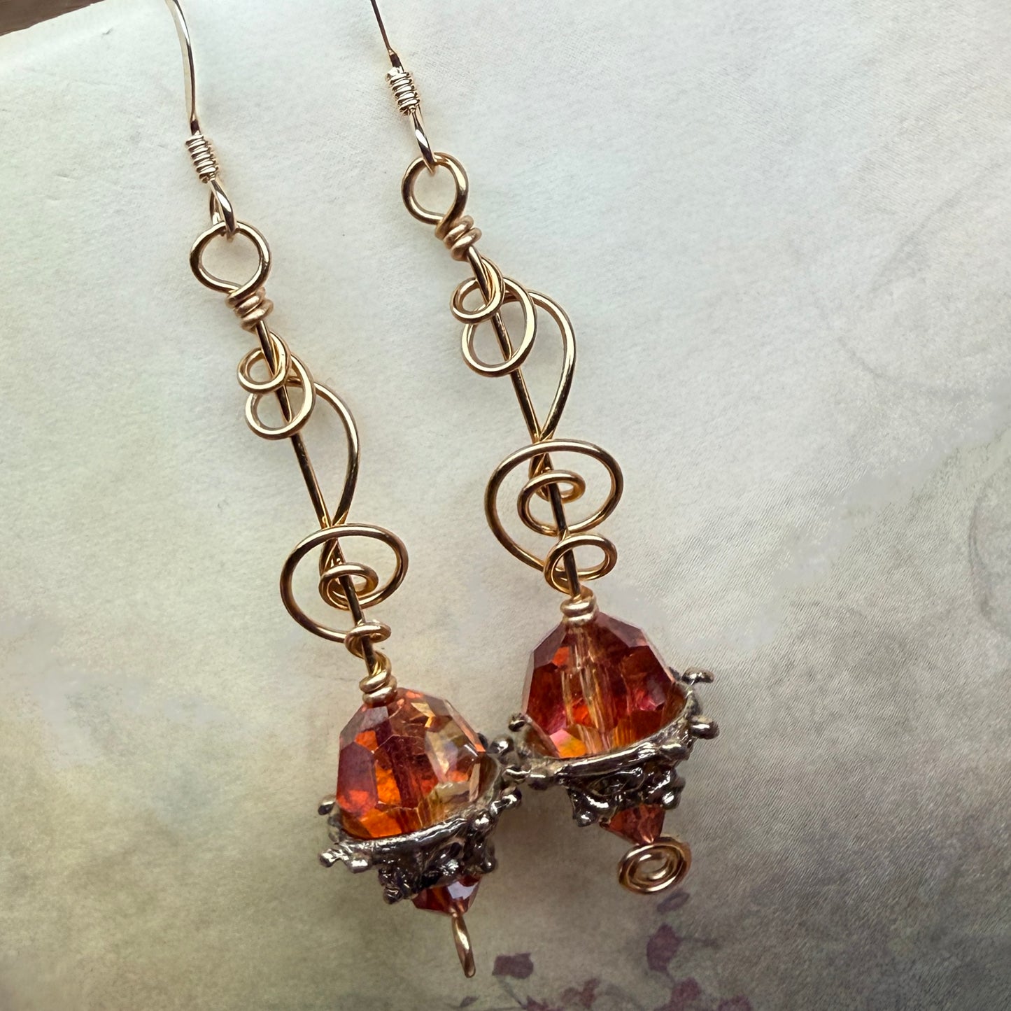 in the waiting woods - Swarovski earrings