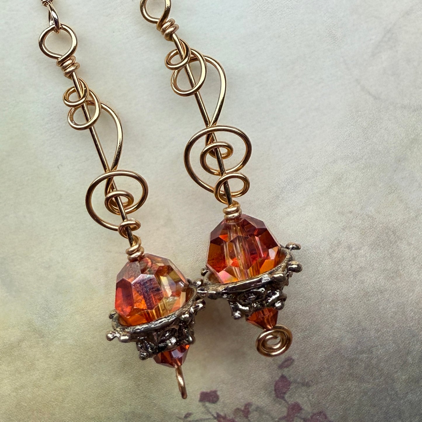 in the waiting woods - Swarovski earrings