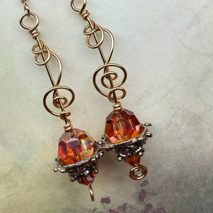 in the waiting woods - Swarovski earrings
