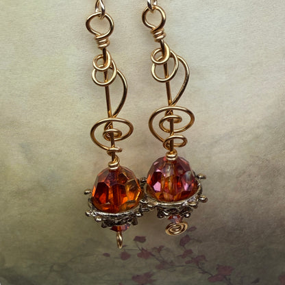 in the waiting woods - Swarovski earrings