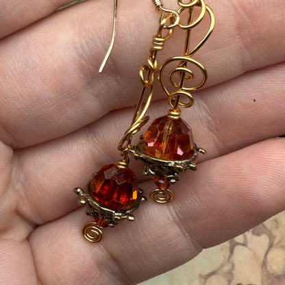 in the waiting woods - Swarovski earrings
