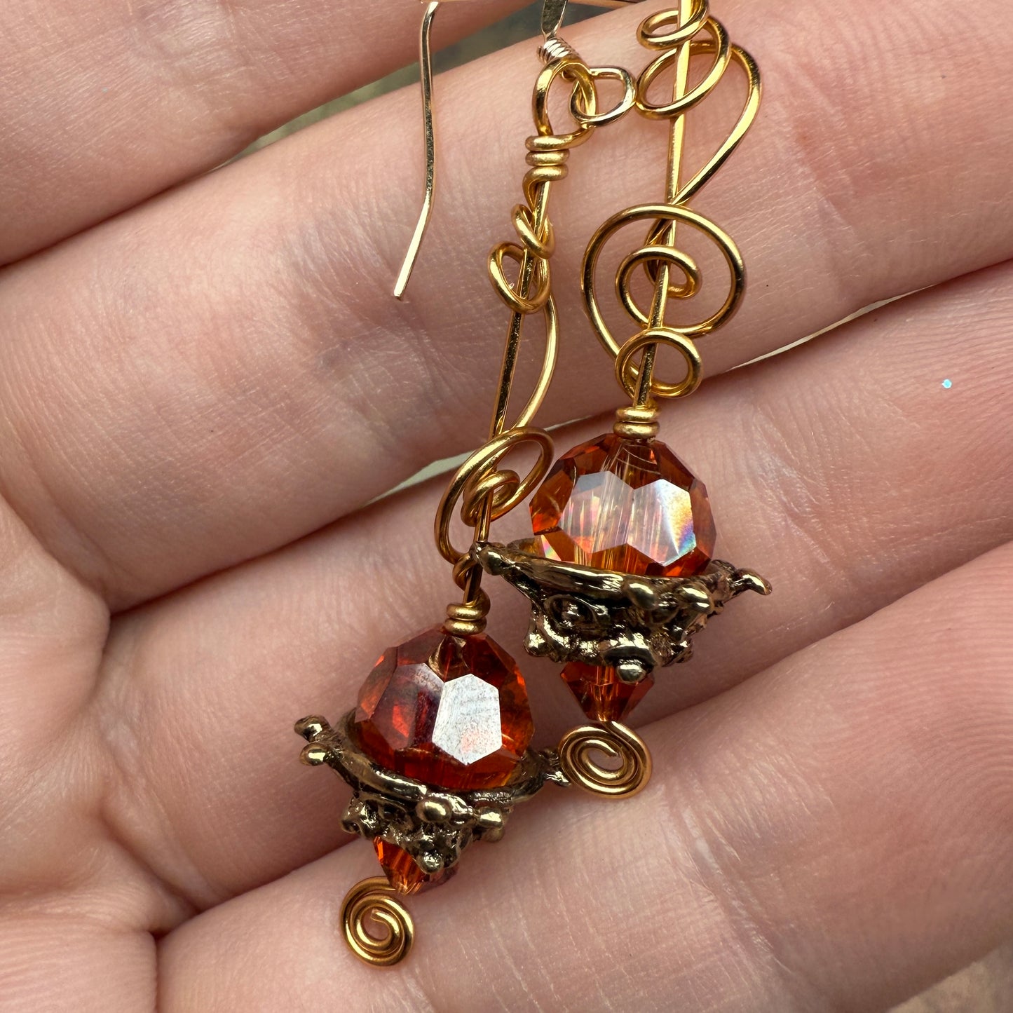 in the waiting woods - Swarovski earrings