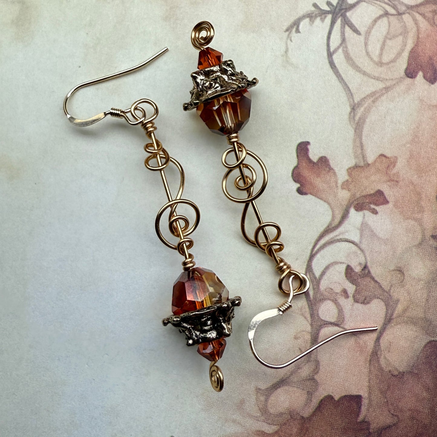 in the waiting woods - Swarovski earrings