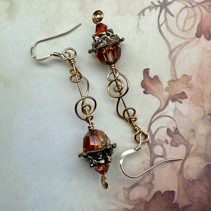 in the waiting woods - Swarovski earrings