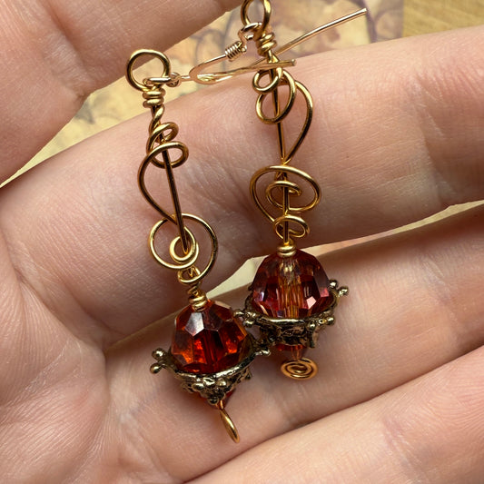 in the waiting woods - Swarovski earrings