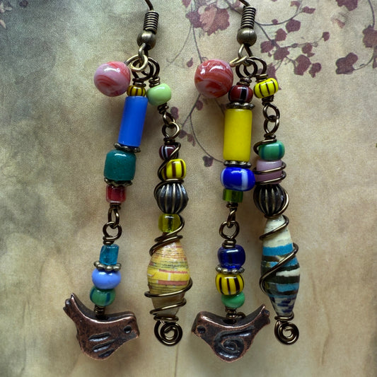 in the waiting woods - bird earrings #2