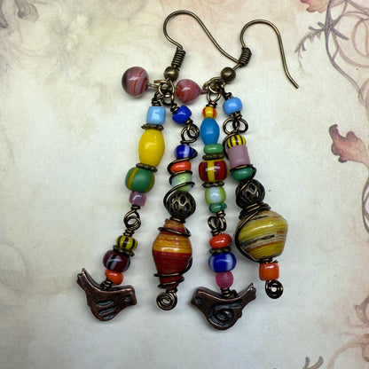 in the waiting woods - bird earrings #1