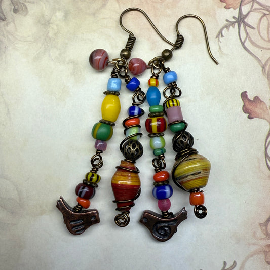 in the waiting woods - bird earrings #1