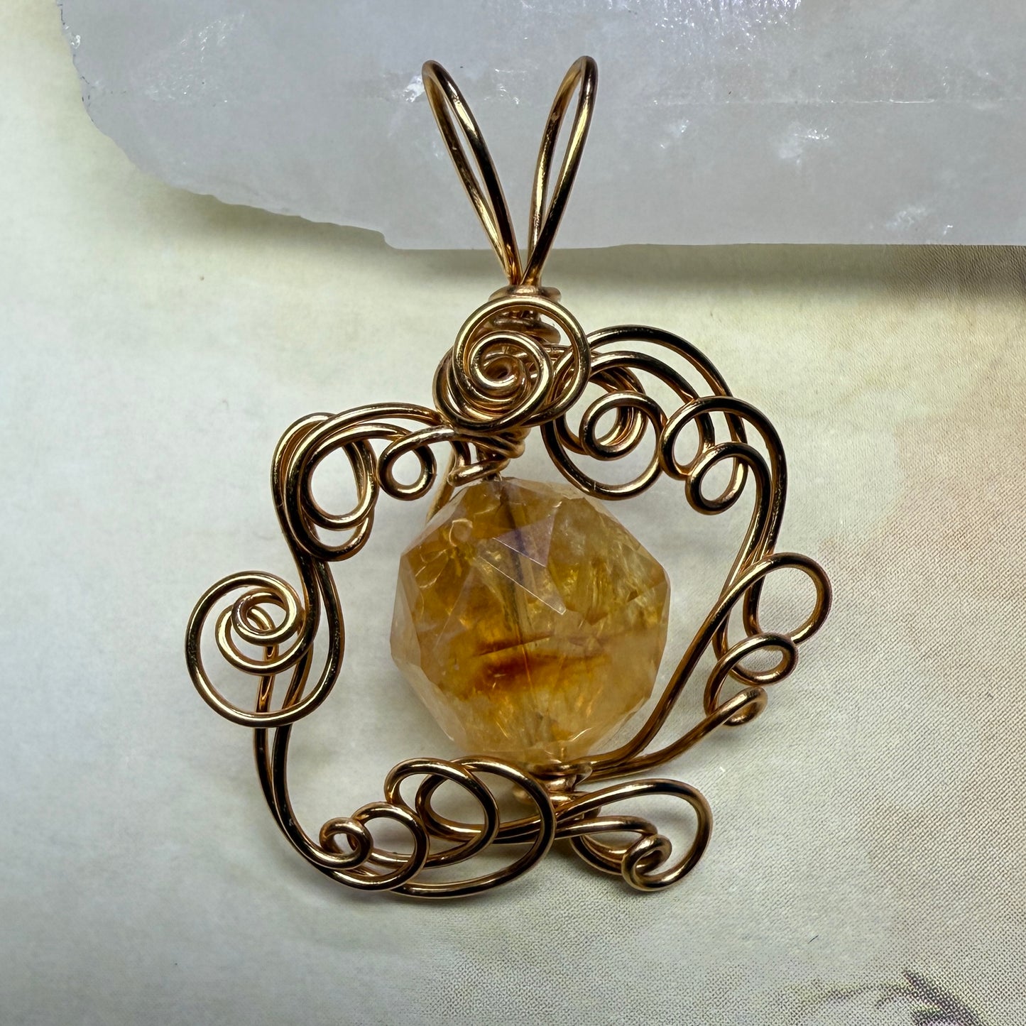 in the waiting woods - citrine pendant