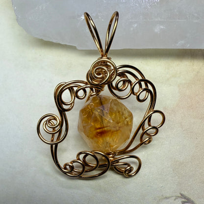in the waiting woods - citrine pendant