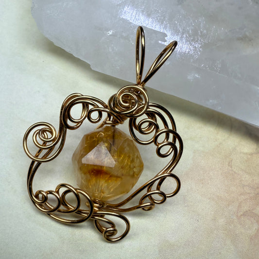 in the waiting woods - citrine pendant
