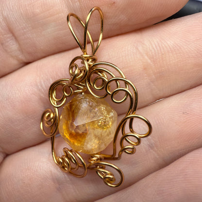in the waiting woods - citrine pendant