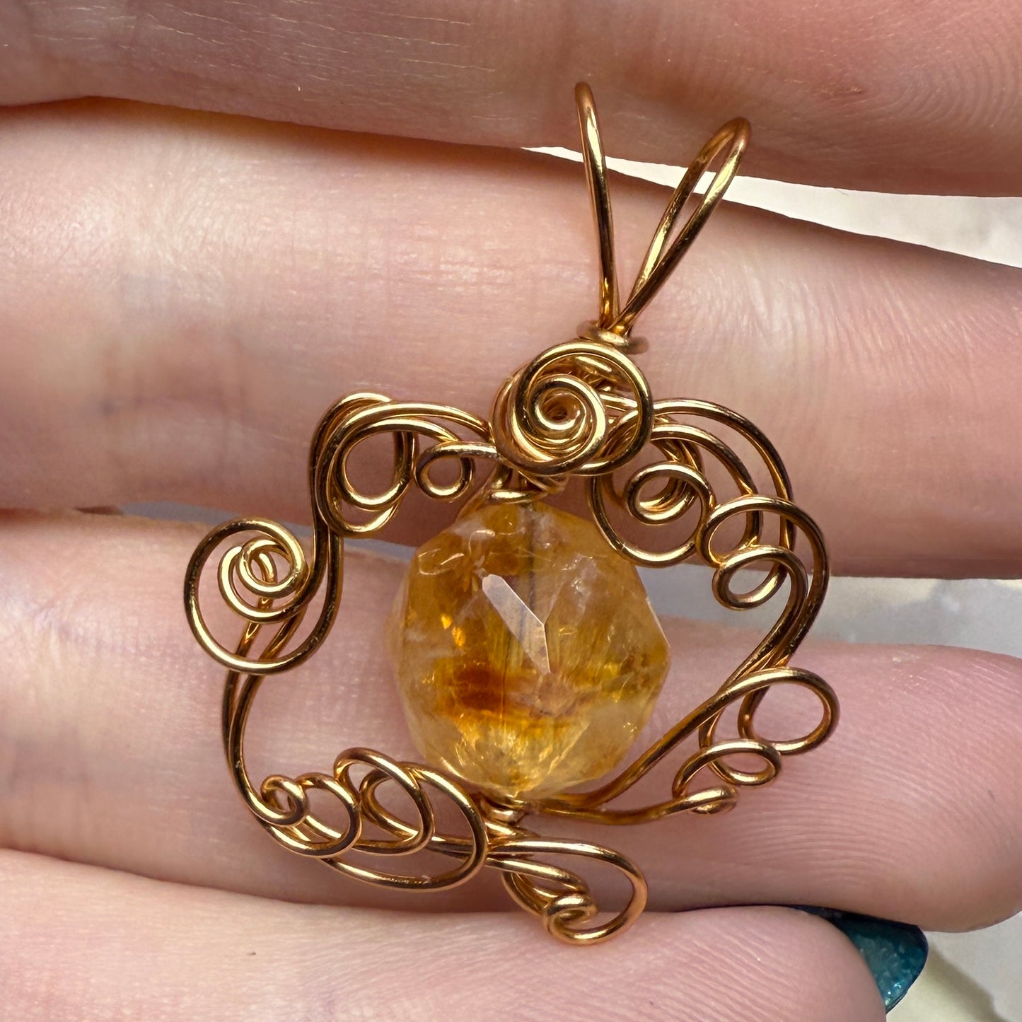 in the waiting woods - citrine pendant